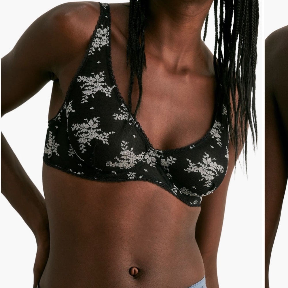 NWOT Intimately Free People Talk About It Mesh Floral Women's Bra